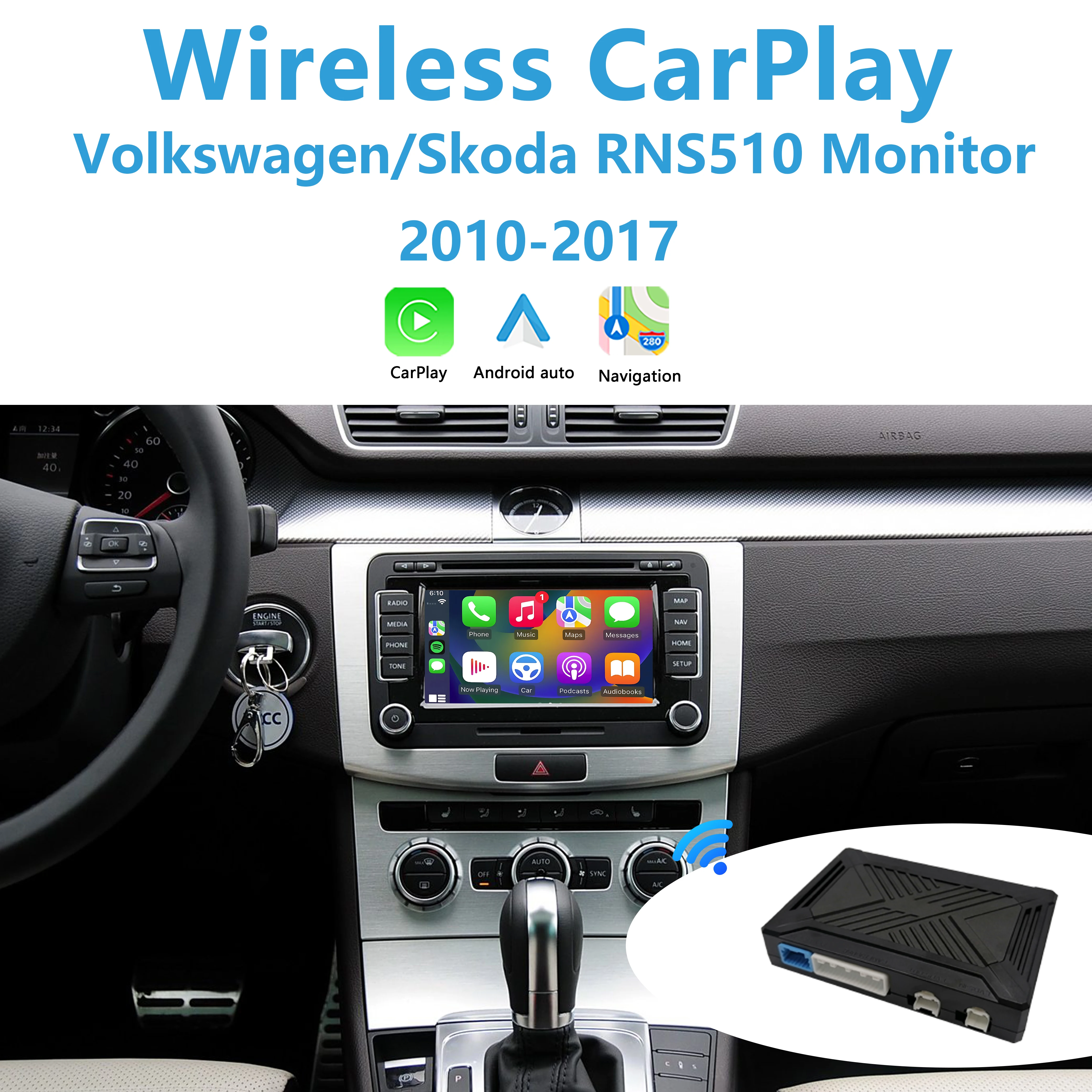 Apple CarPlay для VW/Volkswagen RNS510 Series Skoda Add Wireless Android Auto без нужна поддержка кода Камера заднего вида