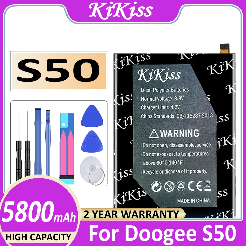 

Original KiKiss Battery S 50 5800mAh for Doogee S50 battery Batteries