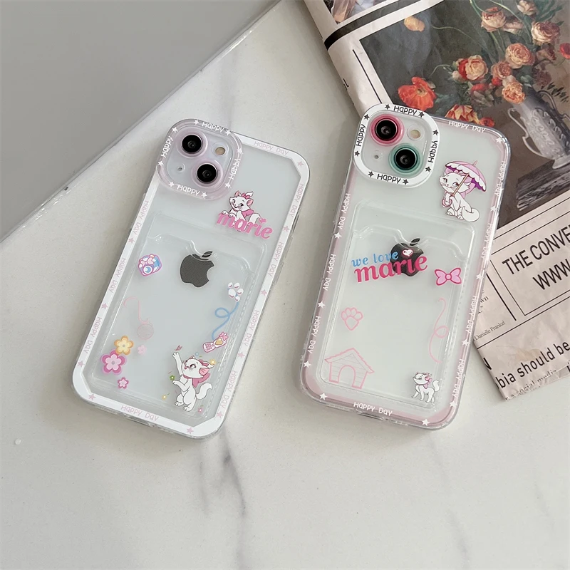 

Disney Funny Mary Cat Card Holder Phone Case for Redmi NOTE 8 9 Pro 9s 11 Pro 4G Redmi 8 9 10 Prime 10C 10A10x 4G