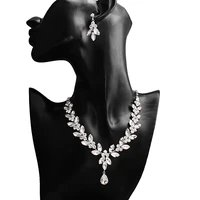 simple necklace earrings bridal jewelry set chd20737