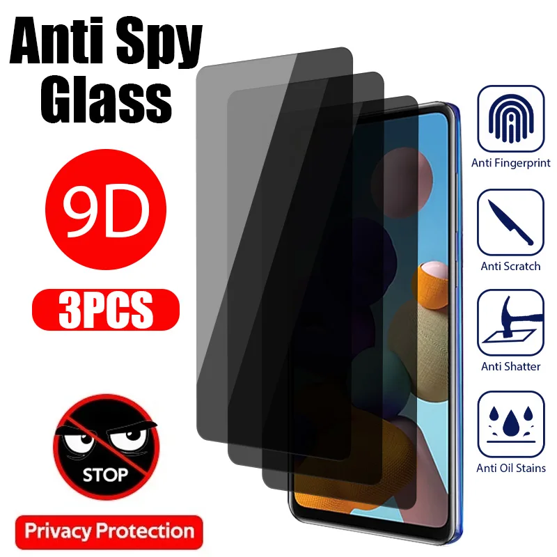 3PCS Anti-Spy glass For Samsung A52 A33 A52S A32 A12 5G Privacy Screen Protector For Samsung A13 A51 A23 A31 A71 A53 glass