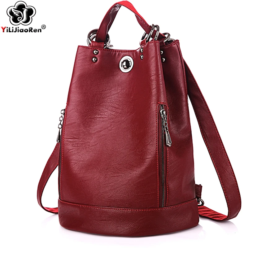 Casual Anti Theft Backpack Women Shoulder Bag Brand Leather Backpacks For Girls Large Capacity Bookbag Travel Bagback Mochila
