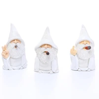garden dwarf ornaments resin crafts home decor white robe smoking statue