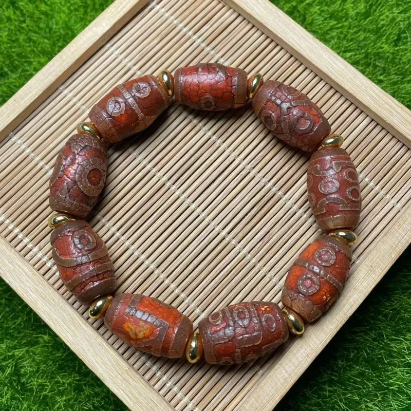 Тибет 15*22 мм старый агат плавящийся красный снег от одного до девяти глаз Tianzhu