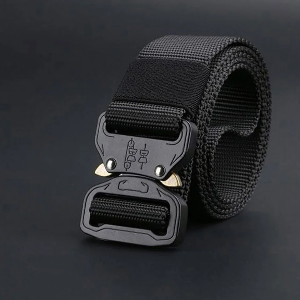 High Quality Canvas Nylon Tactical Belt Outdoor Men'S Tactical Training Woven Belt Casual Travel Pants Belt Men'S Soft A3389