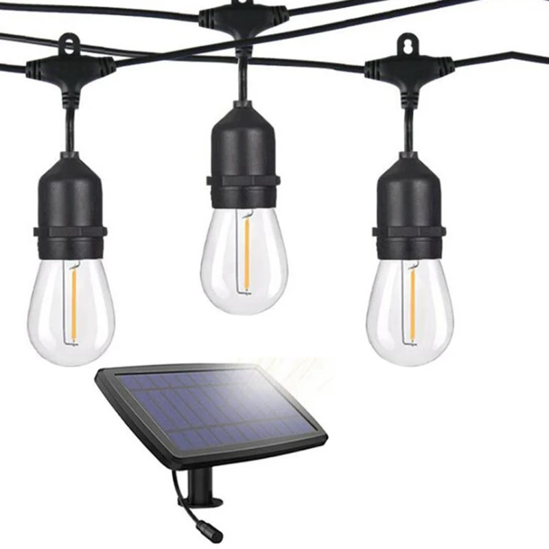 

HOT SALE Solar Outdoor String Lights With 15Pcs Shatterproof Bulbs,USB Rechargeable For Patio,Backyard,Porch,Garden