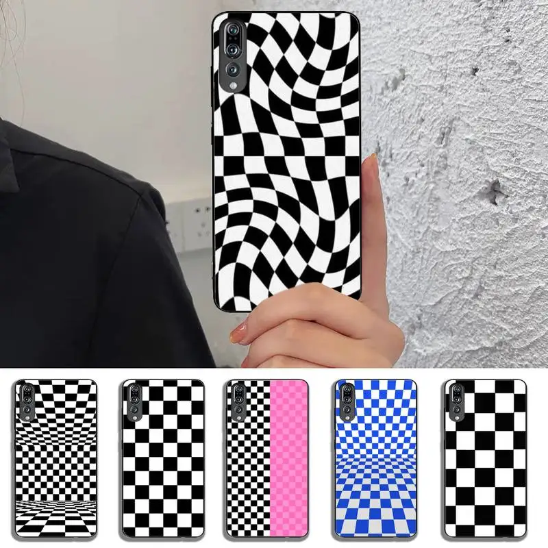 

Checkered Phone Case For HUAWEI P10 P20 P30 P40 Mate 30 40 Lite Pro Fundas Shell Cover