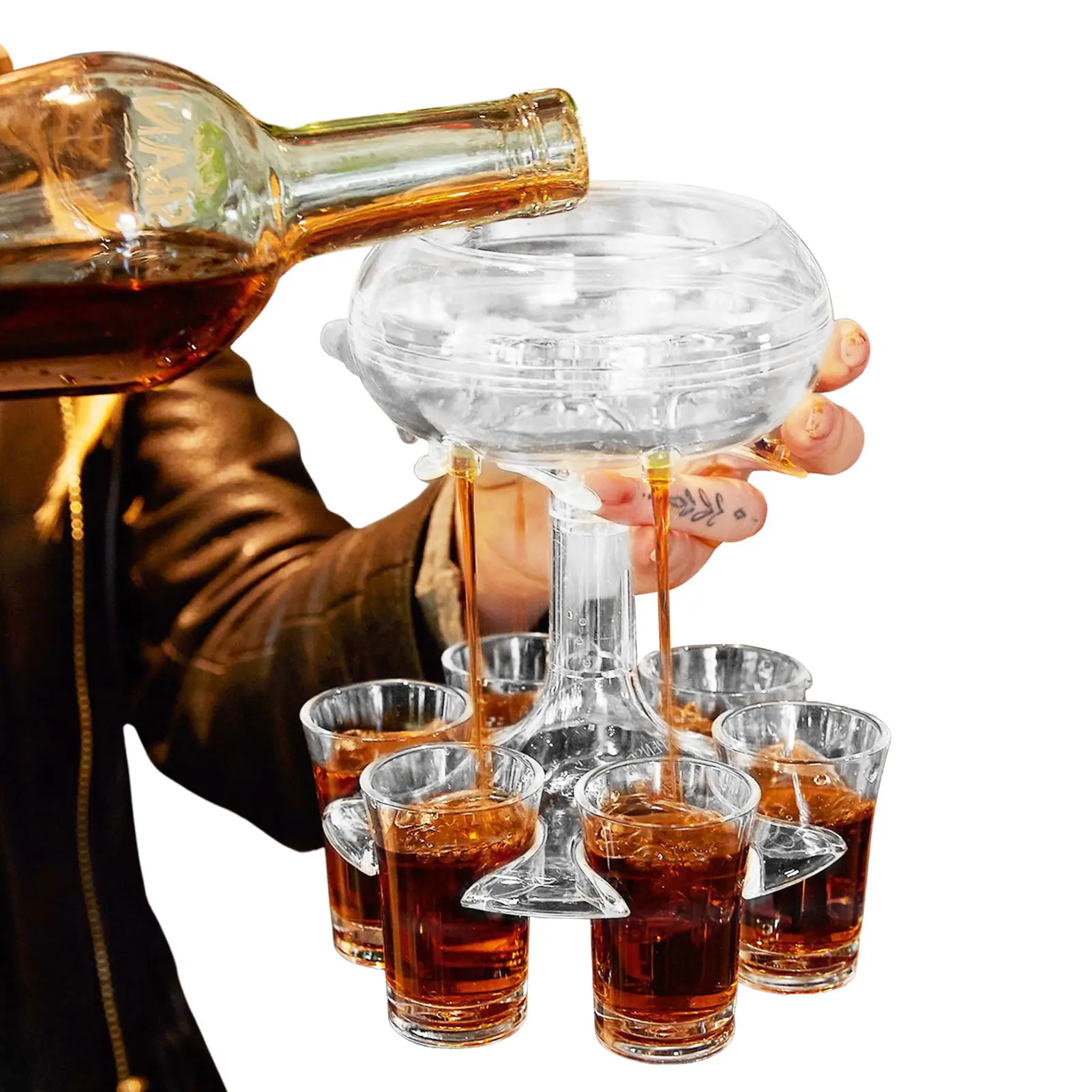 

Диспенсер для выстрела, стеклянный дозатор для ликера и пива, 6 шт., с держателем