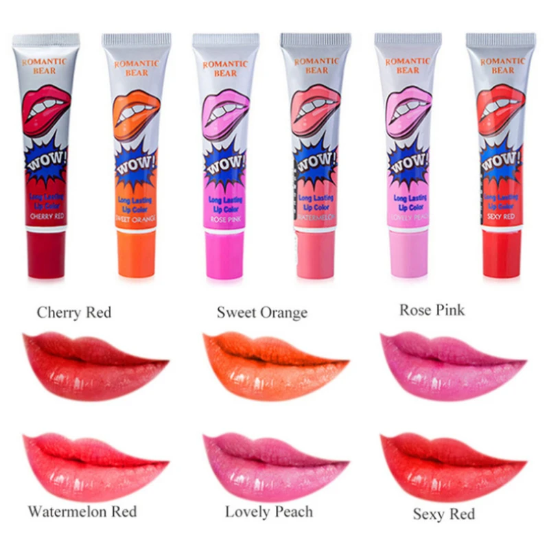 

Six Colors Peel Off Liquid Lipstick Tear Pull Lip Tint Cosmetics Waterproof Long Lasting Tattoo Lip Gloss Moisturize Lips Makeup