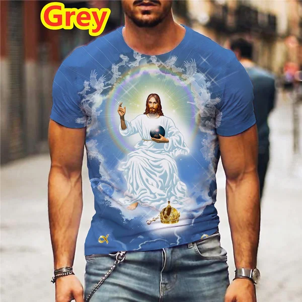 

Мужская футболка с коротким рукавом и принтом Иисуса