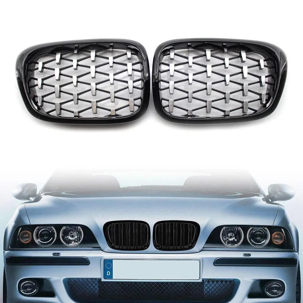 

Решетка передней решетки автомобиля, декоративная решетка для гонок, для BMW 5 Series E39 99-03, модифицированные детали, 1 пара