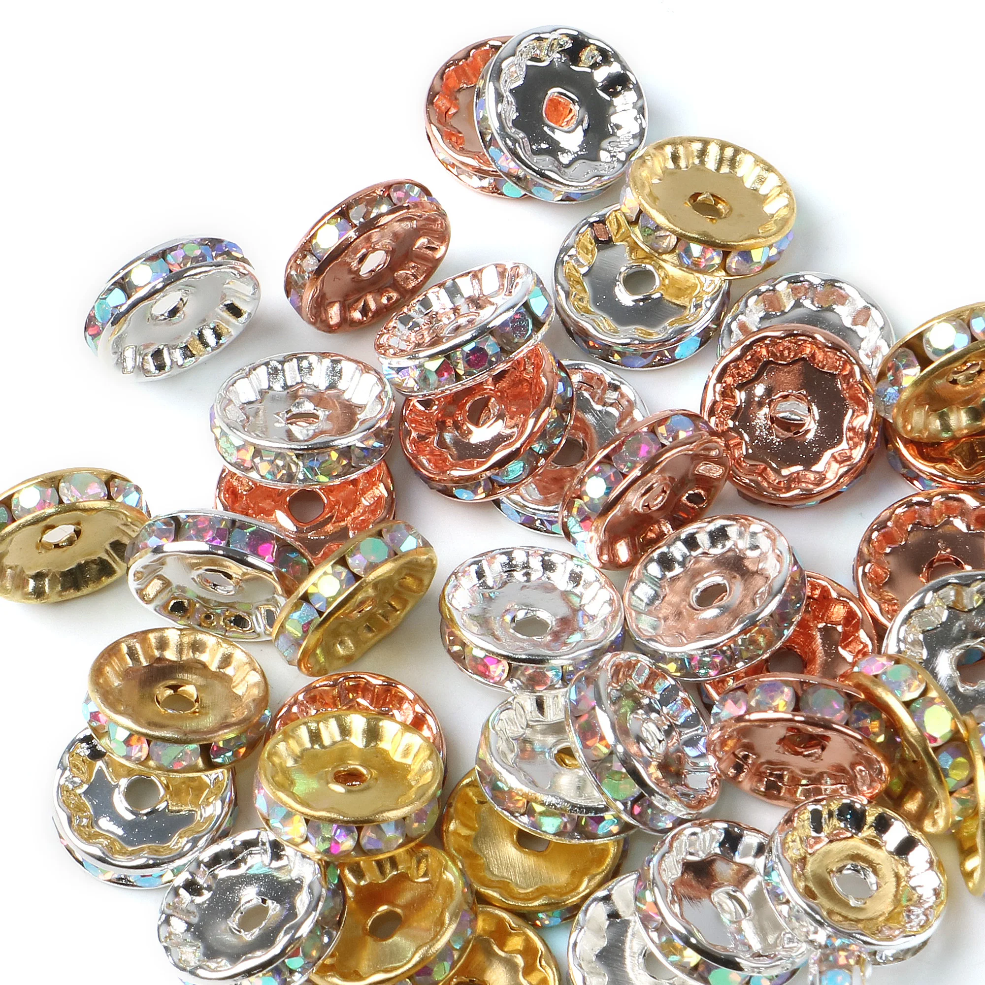 

Круглые бусины-разделители 10 мм/12 мм, металлические разделительные бусины для изготовления фотоаксессуаров