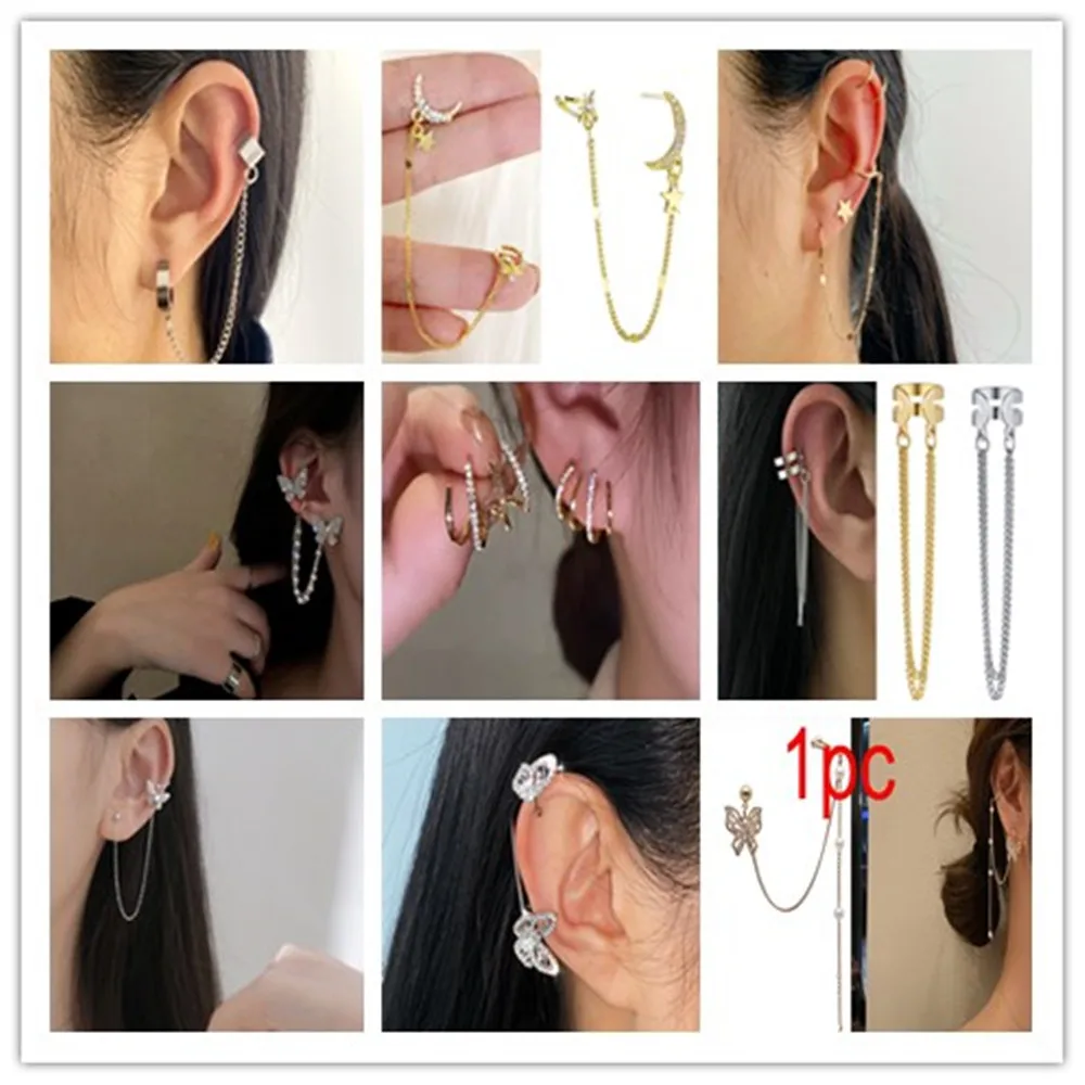 

Personality Ear Clip ear stud Tassel Earrings for Women