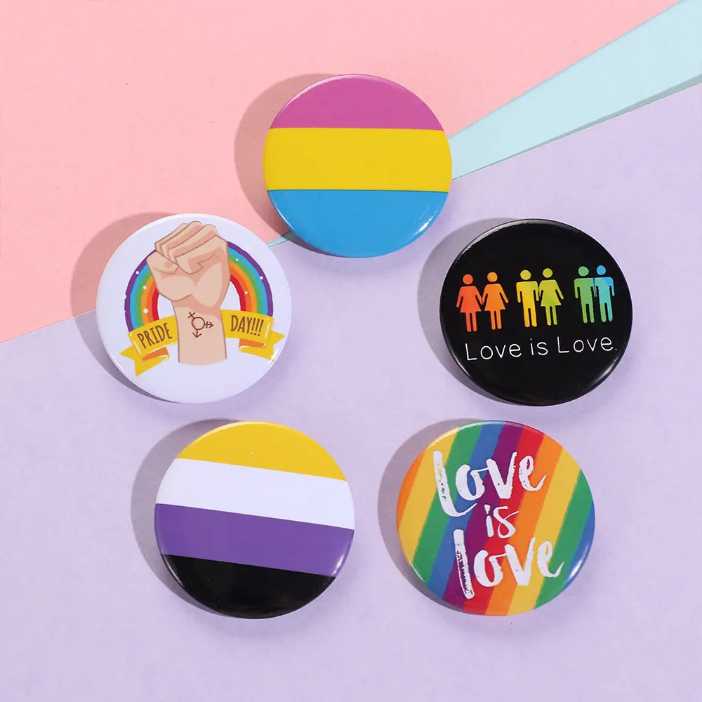 

1 шт., радужная брошь, аксессуар для украшения сумок, ЛГБТ броши, значок на воротник, булавка, жесть, булавки, лацкан, одежда, ювелирные изделия...