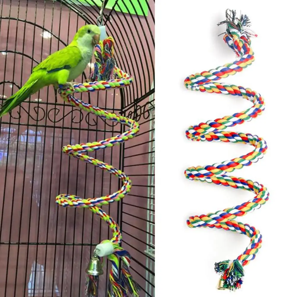 

Parrot Toy Wicker Rope Hanging Braided Budgie Chew Bird Cage Cockatiel Toy Pet Stand Training Accessories Bite Swing Supplies