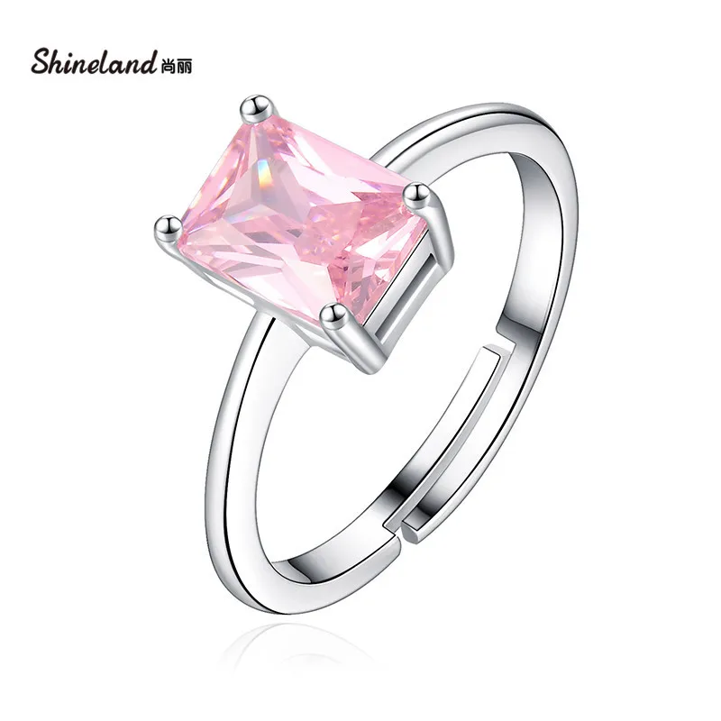 

Shineland Charm Cubic Zirconia Stone Elegant Open Finger Rings For Women Wedding Engagement Bridal Jewelry Valentine's Day Gift