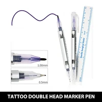 white surgical eyebrow tattoo skin marker pen tool accessories tattoo marker pen with measuring ruler microblading positioning