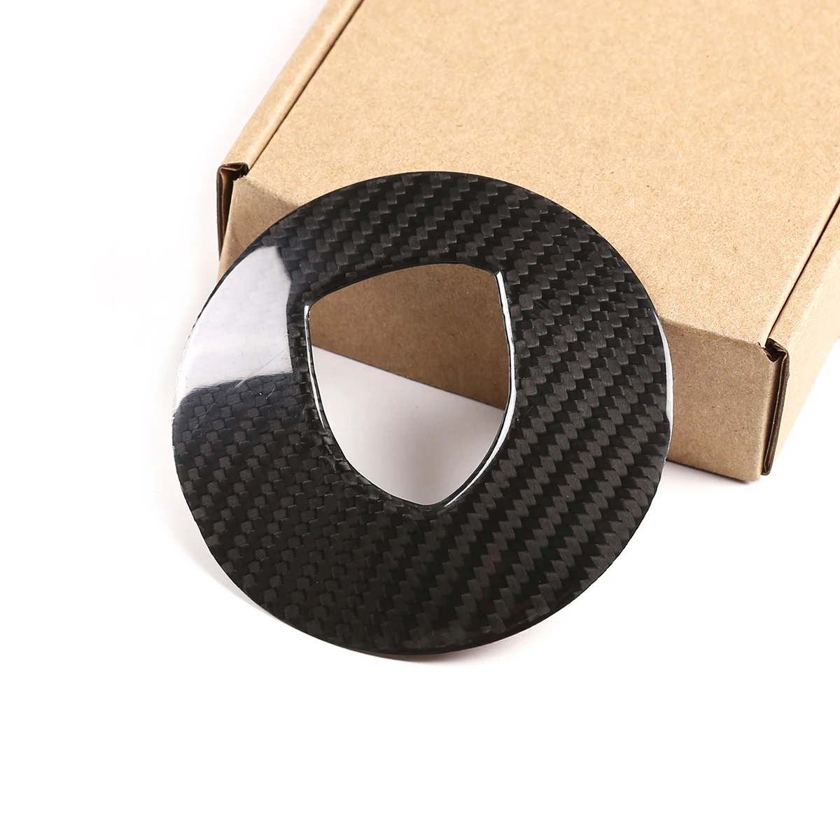 

For Porsche Taycan 2019-2021 Real Carbon Fiber Car Steering Wheel Logo Panel Cover Trim Sticker Car Accessories