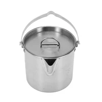 outdoor camping kettle stainless steel cooking kettle 1 2l lightweight compact camping pot for hiking backpacking picnic