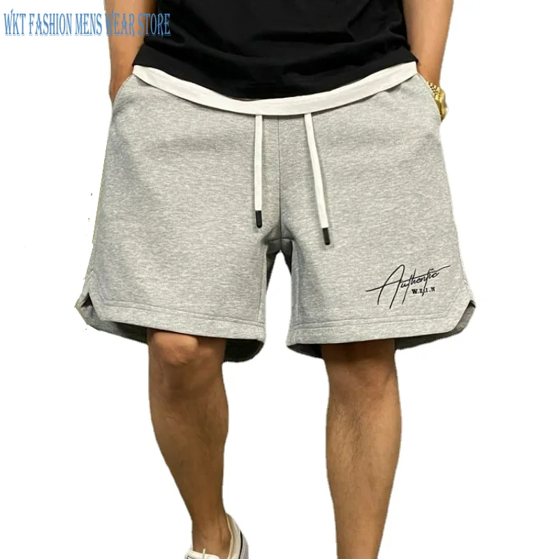 

Casual Shorts Men's Clothing Summer Straight Plus Size Sports Style Polyester New Knee Length Solid Drawstring Leisure Pants