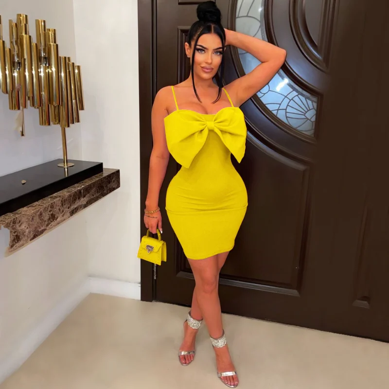 

Big Bow Front Sequin Cami Bodycon Dress