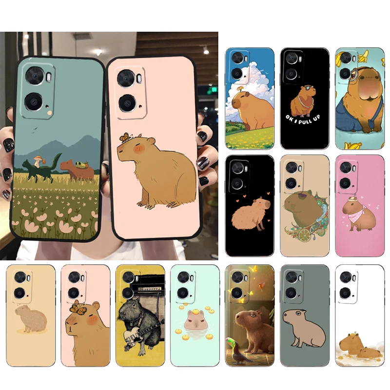 

Cartoon Capybara Phone Case for OPPO A77 A57 A57S A78 A96 A91 A54 A74 A94 A73 A52 A53A53S A15 A16 A17 Funda