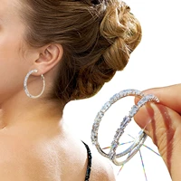 women crystal hoop earrings enough elegance exquisite craftsmanship bridal wedding sparkle earrings for birthday valentines day