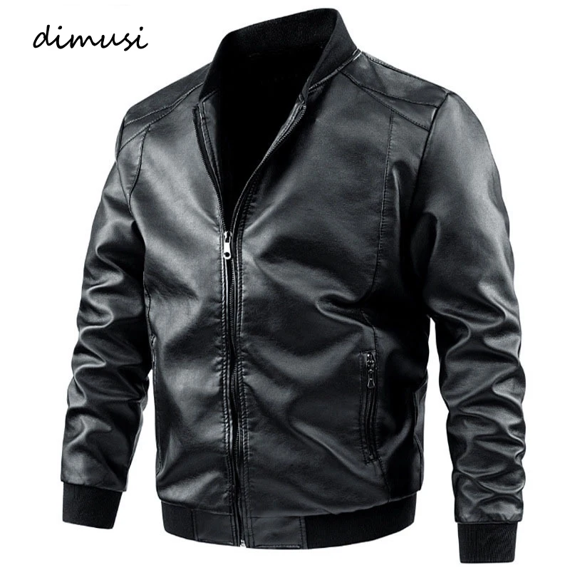 

DIMUSI Autumn Men's PU Jackets Casual Mens Vintage Faux Leather Motorcycle Jackets Fashion Mens Zipper Moto Jackets Clothing 8XL