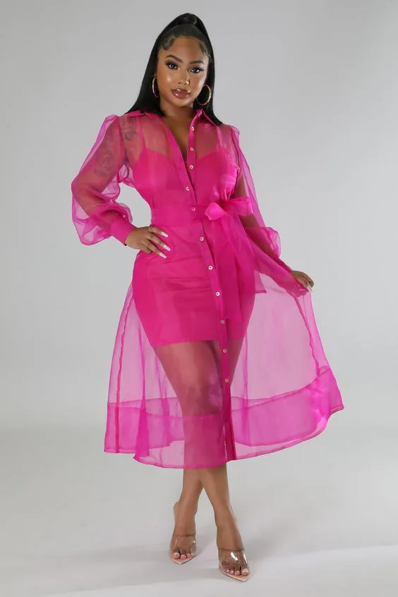 

Chocomist Two-pieces Sweety Sexy Solid Mesh Women Dress Set