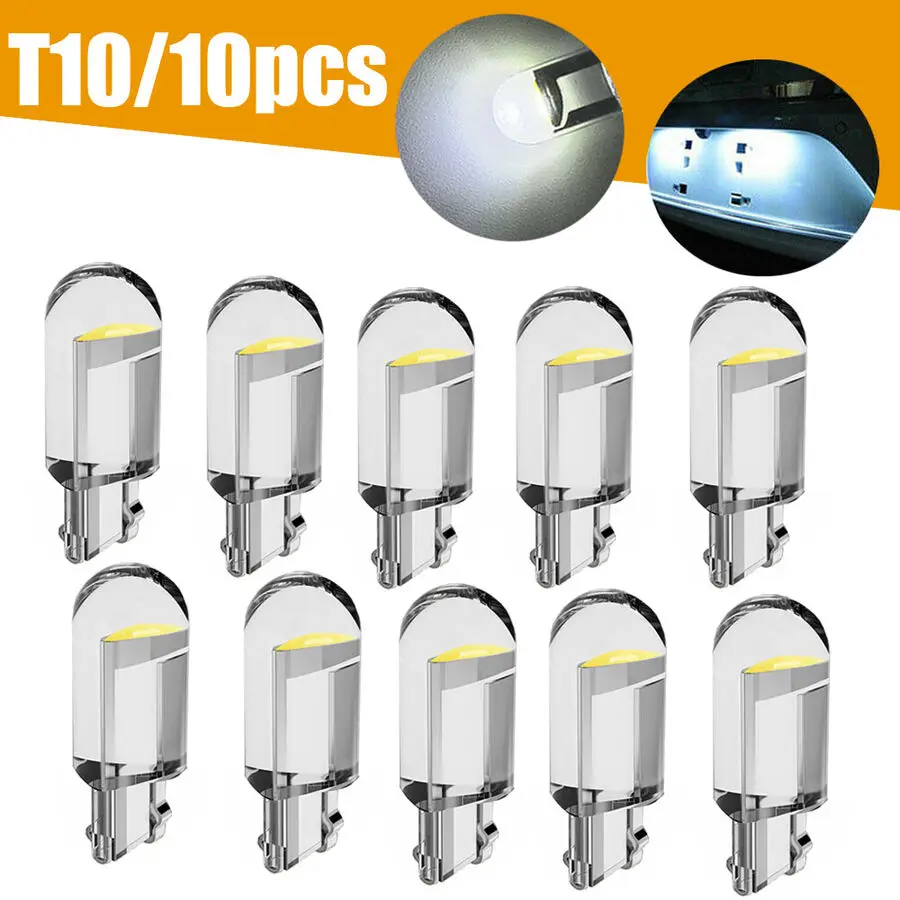 

10x White LED T10 194 168 W5W Car Interior Light Trunk Lamp License Plate Bulbs