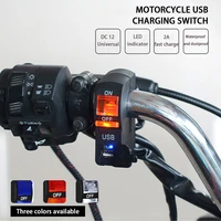 motorcycle bike charger 12v waterproof dual usb moto charger led transparent indicator onoff for benelli trk 502x with switch