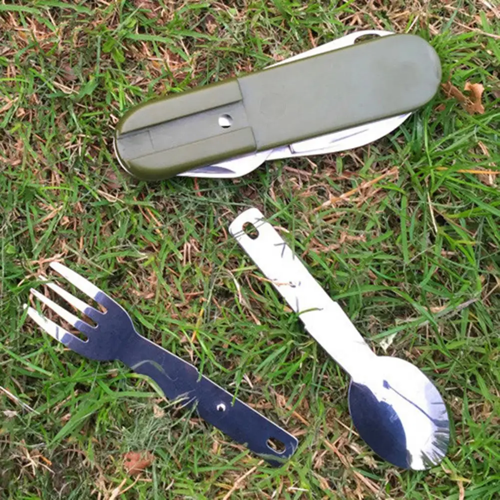 

3Pcs/Set Convenient Picnic Cutlery Food Grade Temperature-resistant Outdoor Cutlery for Outdoor Folding Cutlery