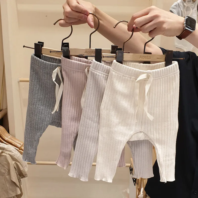 

Melario Newborn Baby Pants Spring New Boys and Girls Baby Long Pants Solid Color Casual Pants Fashion Children's Clothes 7-12M