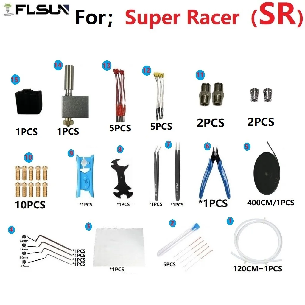FLSUN Super Racer Clean 39 Suits 3d Printer Accessories Cleaning Needle Heating Rods Temperature Sensor Nozzle Parts Wholesale loading=lazy