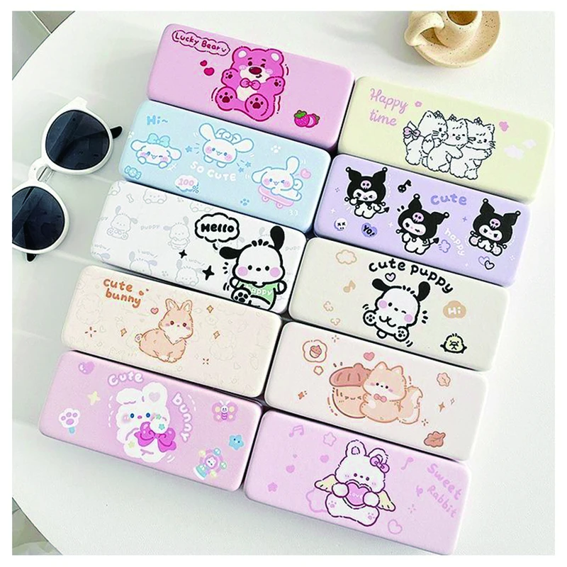 

Sanrio Cute Glasses Case Kuromi Cinnamoroll Pochacco Portable Model Anti-Fall Cartoon Eye Box Ins Sunglasses Storage