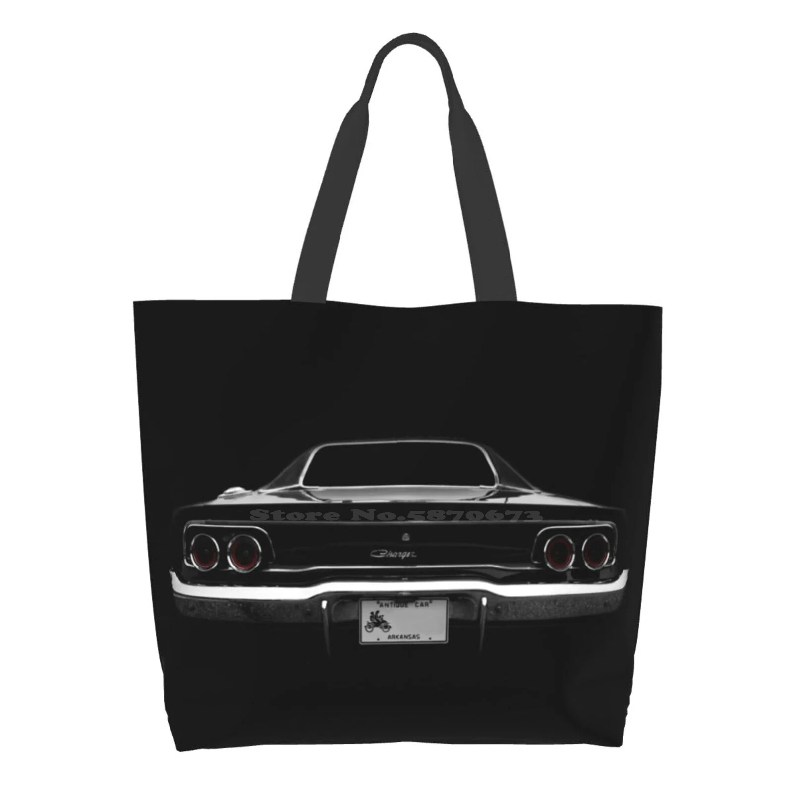 

1968 Dodge Charger - Black Shopping Bags Fashion Casual Pacakge Hand Bag 1968 Charger Charger Rt Mopar Classic Vintage