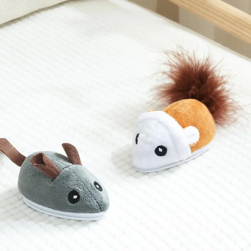 

Smart Running Mouse Cat Toy Interactive Random Moving Electric Cat Teaser Toys Simulation Mice Kitten Self-Playing Plush Toys