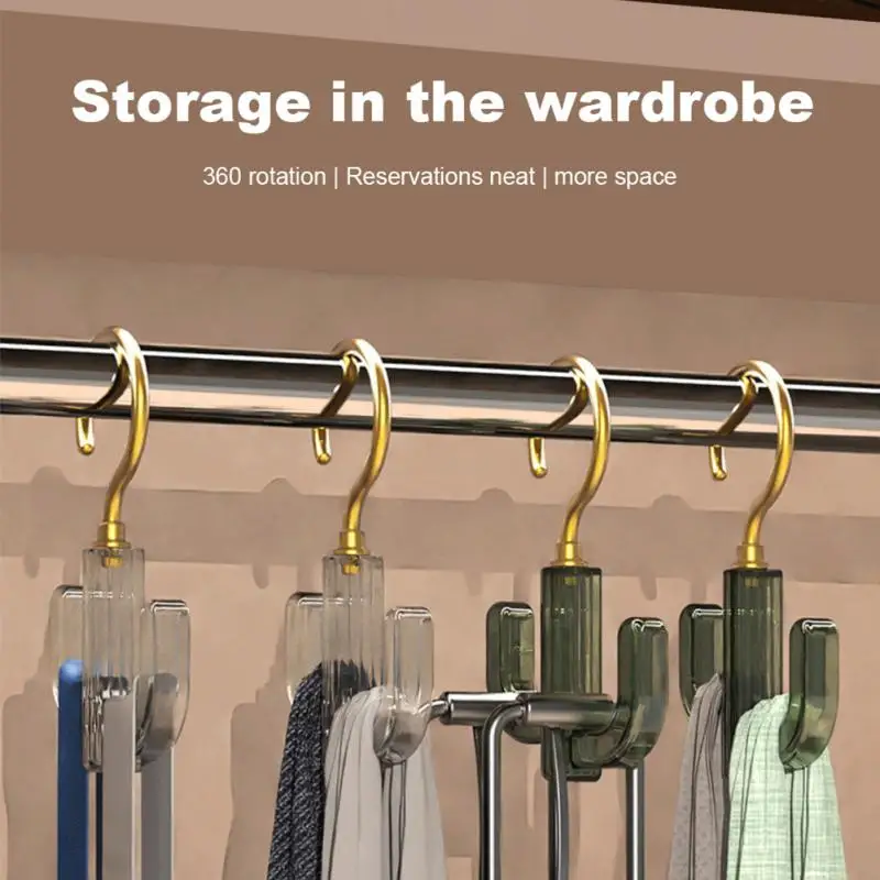 

Space Saving Wardrobe Tie Belt Holder 360° Rotatable Hanger Light Luxury No Punching Scarf Bag Hook Hanging Storage Cactus Hooks