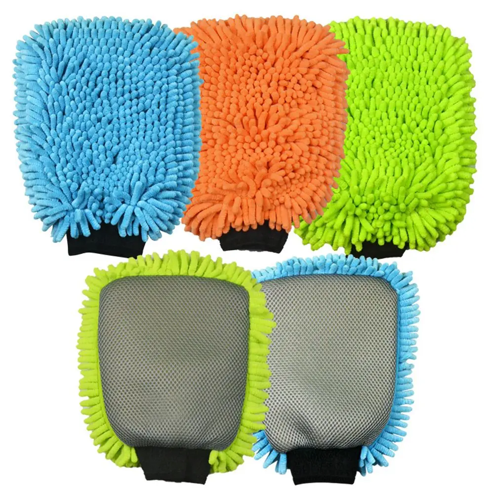 

1pc Premium Soft Super Absorbancy High Density Auto Care Wash Towel Mitt Glove Car Cleaning Chenille Sponge Easy To Dry