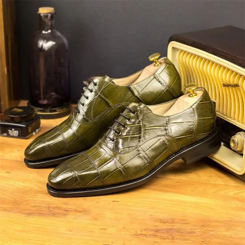 

New Oxford Shoes Men Shoes PU Solid Color Classic Fashion Business Casual Banquet Daily Crack Lattice Lace-up Dress Shoes KB878