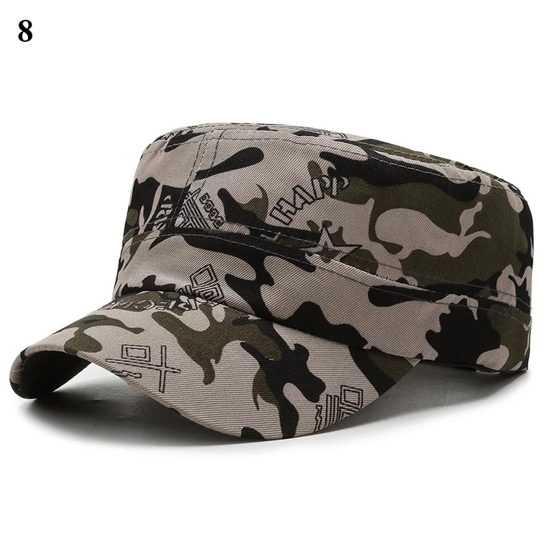 

Camouflage Flat Cap Military Combat Cadet Camo Baseball Hat Adjustable Classic Fashion Soldier Sunshade Hat For Women Men