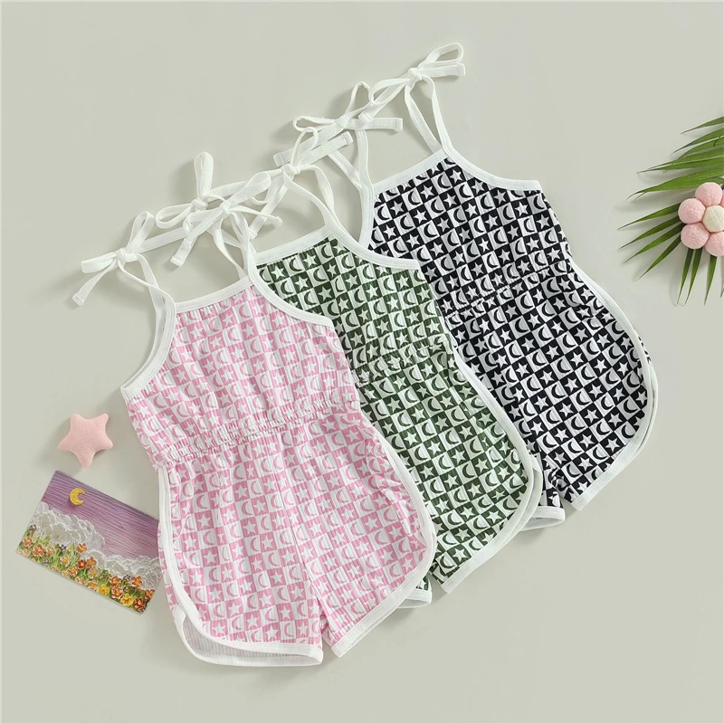 

Комбинезон для младенцев, х/б, без рукавов, с принтом звезд и Луны