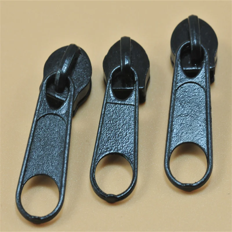 2 pieces reverse mounting Metal Nylon Zipper Head Non-locking slider self-locking Clothing Accessories |