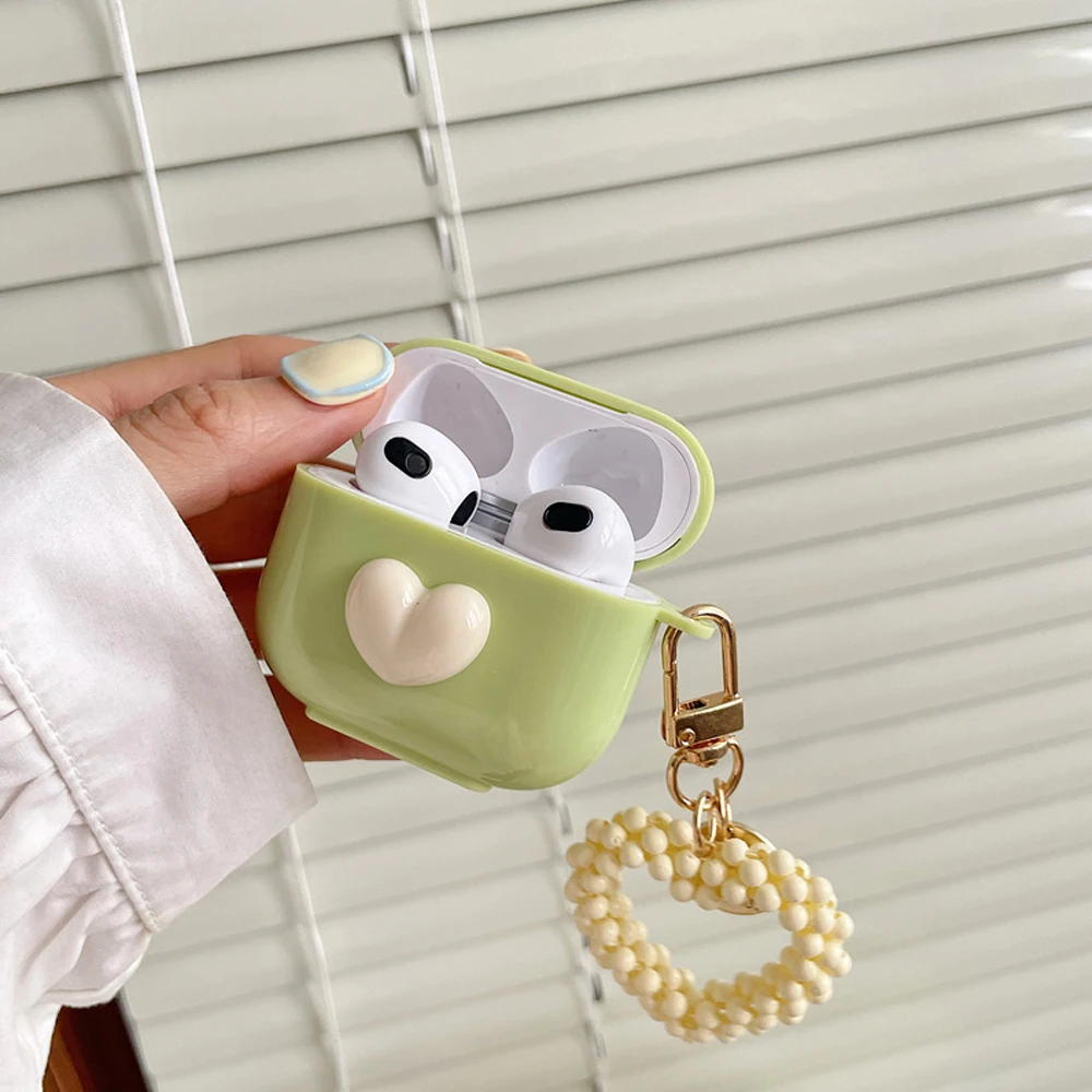 

Чехол для Apple Airpods 1 2 3 3rd Pro, чехол для AirPods Pro 3, чехол с милым сердцем, блестящий чехол для наушников TWS, чехол для зарядного устройства