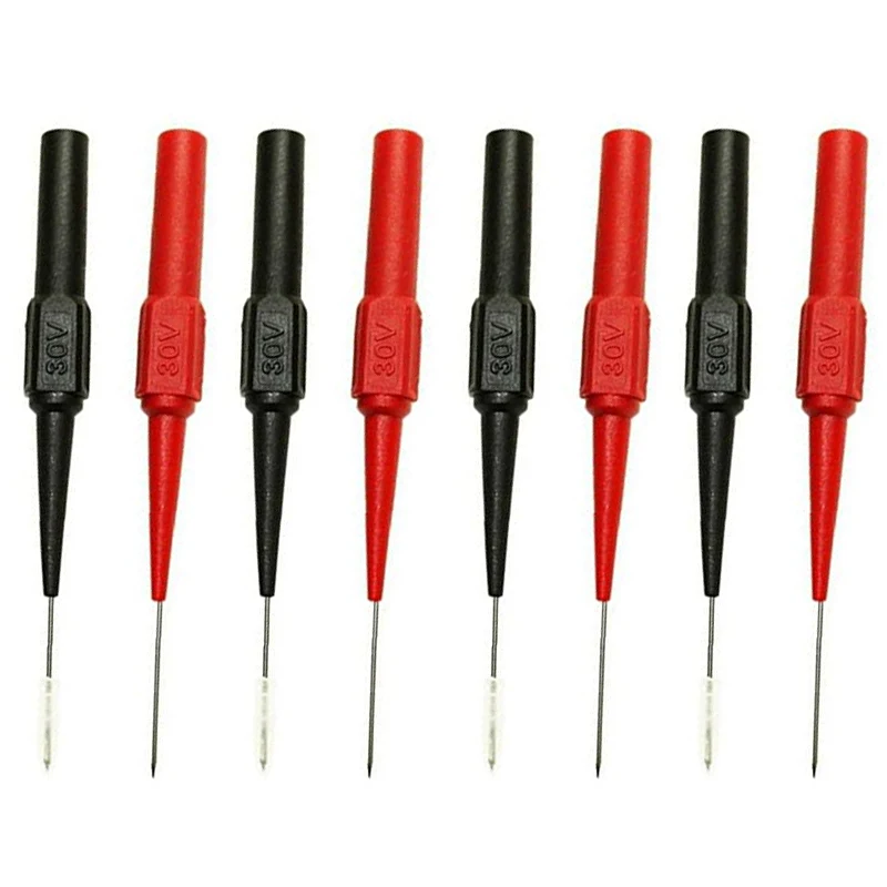 

8Pcs Diagnostic Tools Multimeter Test Lead Extention Back Piercing Needle Tip Probes Autotools Automotive Kit Machine 0.7MM 30V