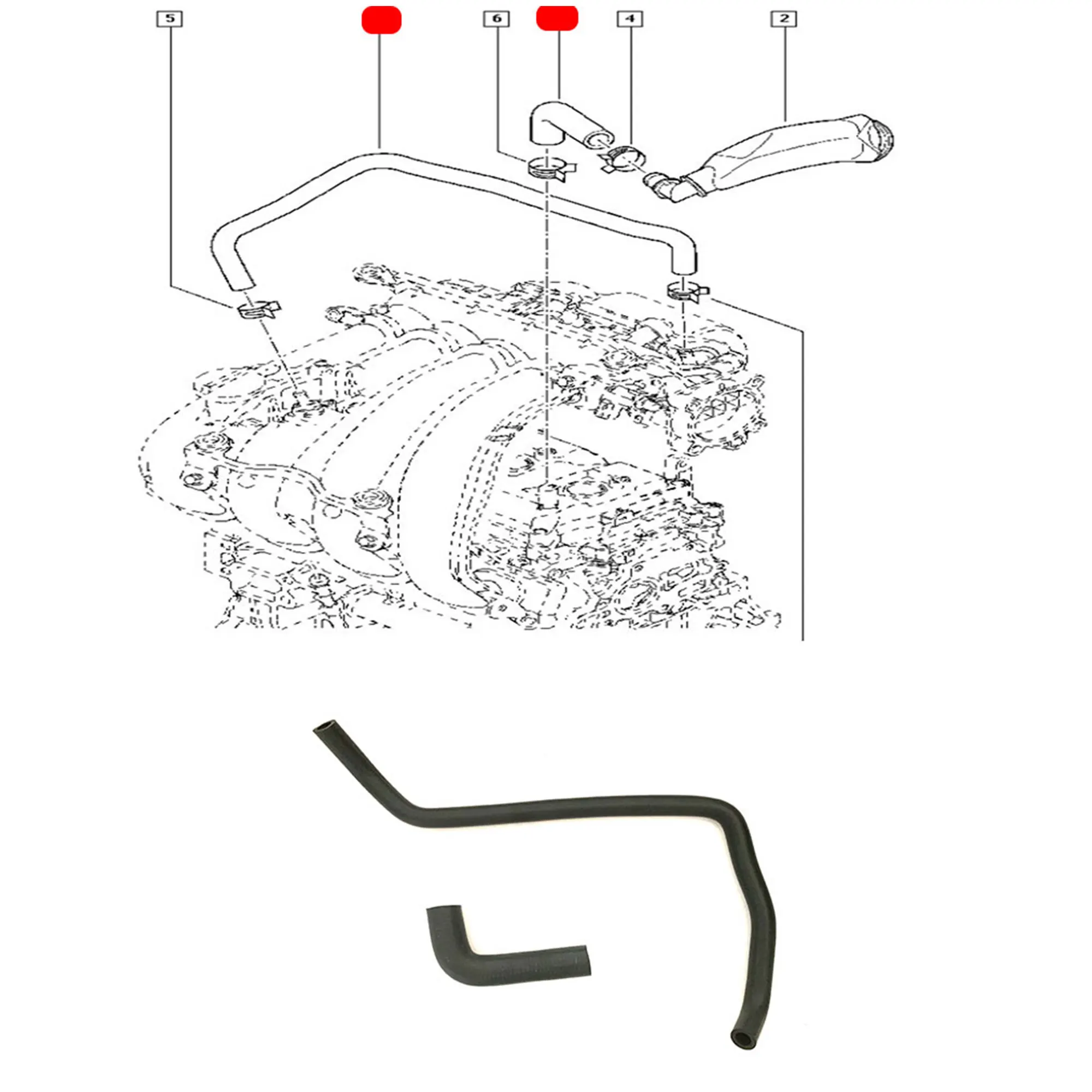 Шланг вентиляции картера PCV 11826-EN21D 11826-EN205 для Nissan Cube Qashqai J10 MR18DE 1.8L 2009-2014, трубка для отвода газов двигателя (art.: 3920db242d447) - 3920db242d447