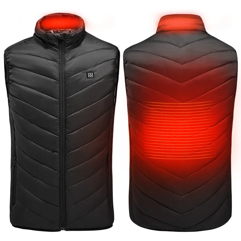 

2 Areas Heated Vest Men Women Usb Heated Jacket Heating Vest Thermal Clothing Hunting Vest Winter Heating Jacket BlackS-4XL