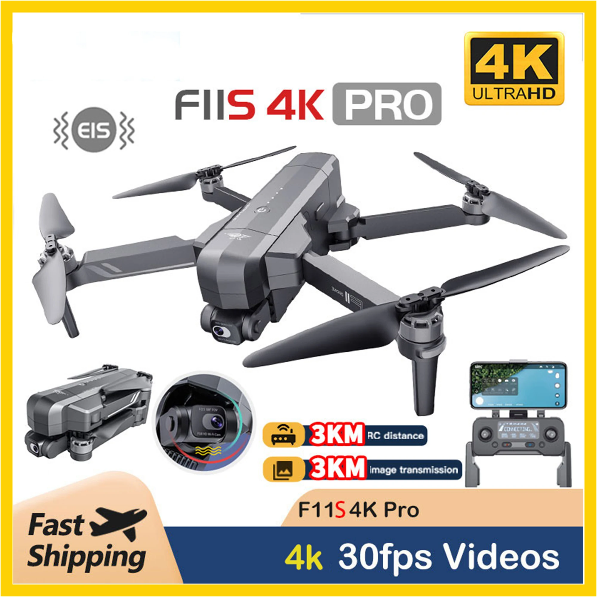 

Квадрокоптер SJRC F11S Pro с камерой 4k, Wi-Fi, GPS