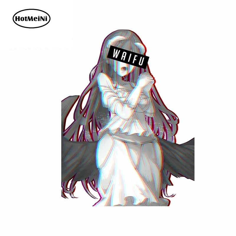 

13cm x 9.9cm for Wrifu Black White Girl Long Hair Personality VAN Scratch-Proof Anime Car Stickers Waterproof Decal