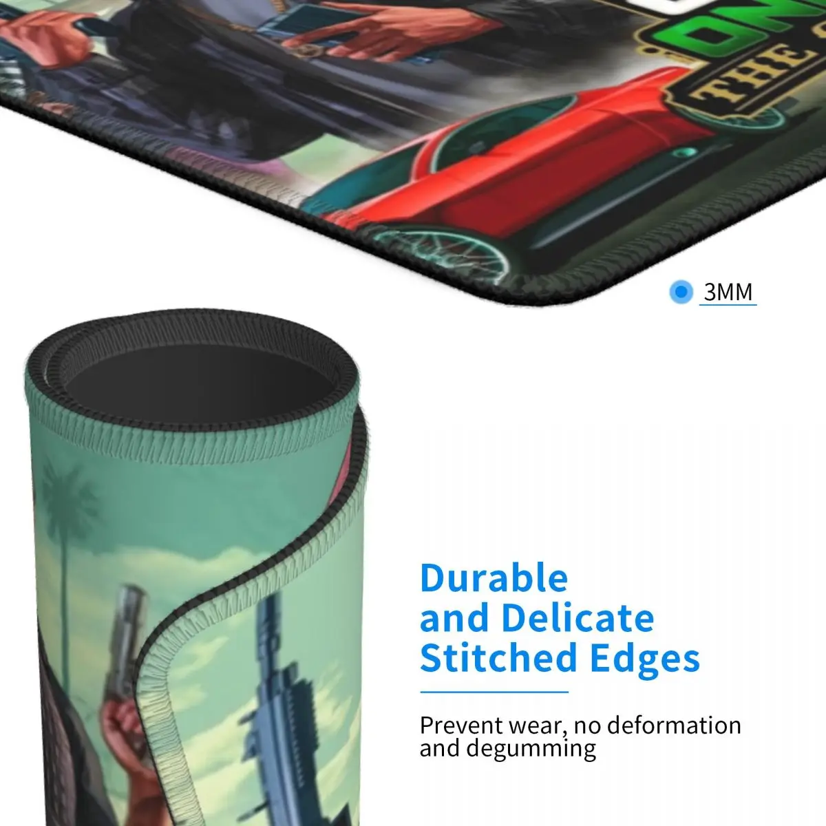 Автомобильный коврик для мыши Grand Theft с резиновой основой под заказ игровой